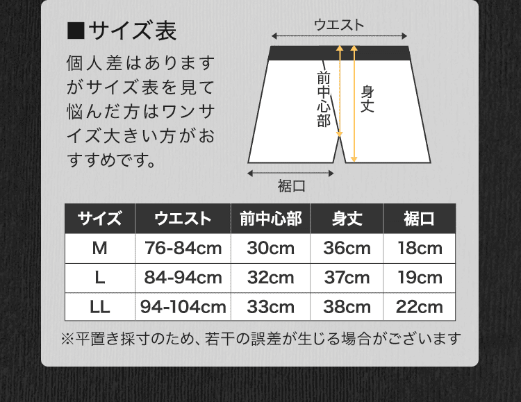 サイズ表