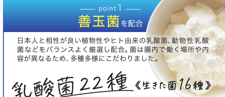 ポイント1善玉菌配合