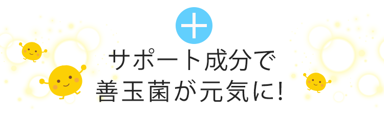 +サポート成分で善玉菌元気
